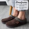 Dearfoams Men’s Brendan Indoor/Outdoor Breathable Memory Foam Clog House Shoe with Wide Widths Slipper(Coffee)