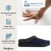 Dearfoams Men’s Brendan Indoor/Outdoor Breathable Memory Foam Clog House Shoe with Wide Widths Slipper(Navy (Twill))