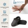Dearfoams Men’s Brendan Indoor/Outdoor Breathable Memory Foam Clog House Shoe with Wide Widths Slipper(Pavement)