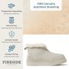 Dearfoams Men’s Fireside Nylon Australian Shearling Water Resistant Après Winter Warm Up Bootie Snow Boot(Cream Linen)