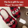 Dearfoams Men’s Gifts for Men Matching Christmas Papa Bear Slipper(Buffalo Plaid)