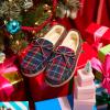 Dearfoams Mens Indoor Outdoor Breathable Pierce Moccasin(Blue Plaid)