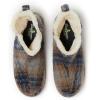 Dearfoams Men’s Memory Foam Indoor House Slippers Brixen Ankle Boot House Shoes – Gifts for Men(Blue Plaid)