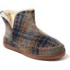 Dearfoams Men’s Memory Foam Indoor House Slippers Brixen Ankle Boot House Shoes – Gifts for Men(Blue Plaid)