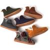 Dearfoams Men’s Memory Foam Indoor House Slippers Brixen Ankle Boot House Shoes – Gifts for Men(Brown Multi)