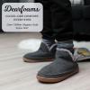 Dearfoams Men’s Memory Foam Indoor House Slippers Brixen Ankle Boot House Shoes – Gifts for Men(Dark Heather Grey)