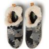 Dearfoams Men’s Memory Foam Indoor House Slippers Brixen Ankle Boot House Shoes – Gifts for Men(Grey Combo)