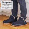 Dearfoams Men’s Memory Foam Indoor House Slippers Brixen Ankle Boot House Shoes – Gifts for Men(Navy Heather)