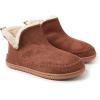 Dearfoams Men’s Memory Foam Indoor House Slippers Brixen Ankle Boot House Shoes – Gifts for Men(Potting Soil)