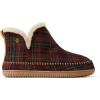 Dearfoams Men’s Memory Foam Indoor House Slippers Brixen Ankle Boot House Shoes – Gifts for Men(Red Plaid)