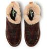 Dearfoams Men’s Memory Foam Indoor House Slippers Brixen Ankle Boot House Shoes – Gifts for Men(Red Plaid)