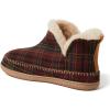 Dearfoams Men’s Memory Foam Indoor House Slippers Brixen Ankle Boot House Shoes – Gifts for Men(Red Plaid)