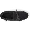 Dearfoams Men’s Microsuede Moccasin with Tie Slipper(Black)