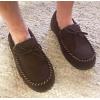 Dearfoams Men’s Microsuede Moccasin with Tie Slipper(Coffee)