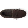 Dearfoams Men’s Microsuede Moccasin with Tie Slipper(Coffee)