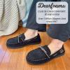 Dearfoams Men’s Microsuede Moccasin with Tie Slipper(Solid Black)
