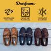 Dearfoams Men’s Microsuede Moccasin with Tie Slipper(Tan)