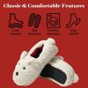 Dearfoams Unisex Adult Holiday Christmas Gift Family Matching Santa Reindeer Teddy Bear Plush Memory Foam Slippers(Adult Bear)