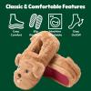 Dearfoams Unisex Adult Holiday Christmas Gift Family Matching Santa Reindeer Teddy Bear Plush Memory Foam Slippers(Dog)