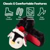 Dearfoams Unisex Adult Holiday Christmas Gift Family Matching Santa Reindeer Teddy Bear Plush Memory Foam Slippers(Penguin)