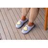 Dearfoams Unisex Adult Smile Icon Retro Preppy Slippers(Women’s Blue)
