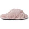 Dearfoams Unisex-Child Ava Kids Printed Detail faux faux fur Cross Band Slide Slipper(Pale Mauve)