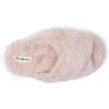 Dearfoams Unisex-Child Ava Kids Printed Detail faux faux fur Cross Band Slide Slipper(Pale Mauve)