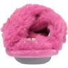 Dearfoams Unisex-Child Ava Kids Printed Detail faux faux fur Cross Band Slide Slipper(Pink Polish)