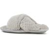 Dearfoams Unisex-Child Ava Kids Printed Detail faux faux fur Cross Band Slide Slipper(Sparkle Grey)