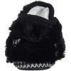 Dearfoams Unisex-Child Charlotte faux faux fur Bootie Slipper(Black)