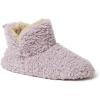 Dearfoams Women’s Chelsea Faux Fuzzy Sherpa Indoor House Bootie Slipper(Elderberry)