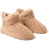 Dearfoams Women’s Chelsea Faux Fuzzy Sherpa Indoor House Bootie Slipper(Latte)