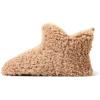 Dearfoams Women’s Chelsea Faux Fuzzy Sherpa Indoor House Bootie Slipper(Latte)