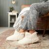 Dearfoams Women’s Chelsea Faux Fuzzy Sherpa Indoor House Bootie Slipper(Muslin)