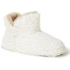 Dearfoams Women’s Chelsea Faux Fuzzy Sherpa Indoor House Bootie Slipper(Muslin)