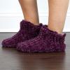 Dearfoams Women’s Chenille Bootie Slipper(Aubergine)