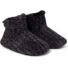 Dearfoams Women’s Chenille Bootie Slipper(Black)