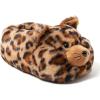 Dearfoams Women’s Cozyfoams Plush Animal Slippers – Fuzzy Character House Shoes Memory Foam Comfort(Leopard Cat)