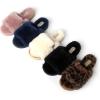 Dearfoams Women’s Fireside Cairns Shearling Easy on/Off Slide Sandal Slipper(Navy)