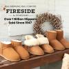 Dearfoams Women’s Fireside Shearling Water Resistant Indoor/Outdoor Foldover Boot Slipper(Chestnut)