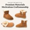 Dearfoams Women’s Fireside Shearling Water Resistant Indoor/Outdoor Foldover Boot Slipper(Chestnut Taping)