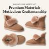 Dearfoams Women’s Fireside Shearling Water Resistant Indoor/Outdoor Foldover Boot Slipper(Driftwood)