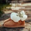 Dearfoams Women’s Fireside Shearling Water Resistant Indoor/Outdoor Foldover Boot Slipper(Driftwood)