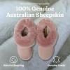 Dearfoams Women’s Fireside Shearling Water Resistant Indoor/Outdoor Foldover Boot Slipper(Dusty Pink)