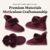 Dearfoams Women’s Fireside Shearling Water Resistant Indoor/Outdoor Foldover Boot Slipper(Fig)