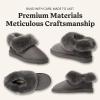Dearfoams Women’s Fireside Shearling Water Resistant Indoor/Outdoor Foldover Boot Slipper(Grey)