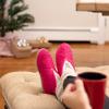 Dearfoams Women’s Indoor/Outdoor Warm Up Bootie Slipper(Sangria)