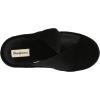 Dearfoams Women’s Jules Shiny Velour Twist Vamp Slide Slipper(Black)