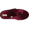 Dearfoams Women’s Jules Shiny Velour Twist Vamp Slide Slipper(Burgundy)