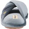 Dearfoams Women’s Jules Shiny Velour Twist Vamp Slide Slipper(Flintstone)